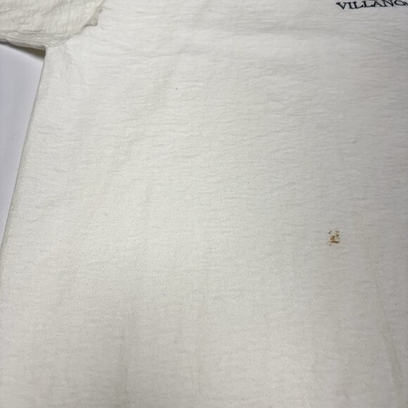 Vintage 90s Villanova T Shirt Mens Medium 19x25.5 White Embroidered College USA - Picture 7 of 14